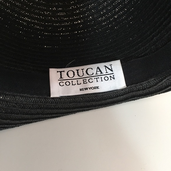 Vintage 1980’s Toucan Art Deco Retro Black Bow Flapper Cloche Derby Hat - Picture 8 of 15